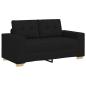 Preview: 3-teiliges Sofaset mit Kissen aus schwarzem Stoff