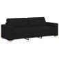 Preview: 3-teiliges Sofaset mit Kissen aus schwarzem Stoff