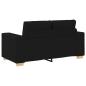 Preview: 3-teiliges Sofaset mit Kissen aus schwarzem Stoff