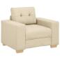 Preview: 3-teiliges Sofaset mit Kissen, cremefarbene Stoff