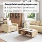 Preview: 3-teiliges Sofaset mit Kissen, cremefarbene Stoff