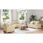 Preview: 3-teiliges Sofaset mit Kissen, cremefarbene Stoff