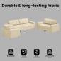 Preview: 3-teiliges Sofaset mit Kissen, cremefarbene Stoff