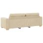 Preview: 3-teiliges Sofaset mit Kissen, cremefarbene Stoff