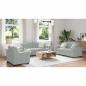 Preview: 3-teilige Sofagarnitur mit Kissen Hellgrau Velvet