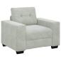 Preview: 3-teilige Sofagarnitur mit Kissen Hellgrau Velvet