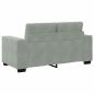 Preview: 3-teilige Sofagarnitur mit Kissen Hellgrau Velvet