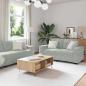 Preview: 3-teilige Sofagarnitur mit Kissen Hellgrau Velvet