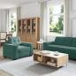 Preview: 3-teiliges Sofaset mit Kissen in dunkelgrünem Samt