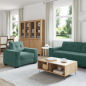 Preview: 3-teiliges Sofaset mit Kissen in dunkelgrünem Samt