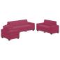 Preview: 3-teiliges Sofaset mit Kissen Weinrot Samt