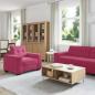 Preview: 3-teiliges Sofaset mit Kissen Weinrot Samt