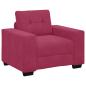 Preview: 3-teiliges Sofaset mit Kissen Weinrot Samt