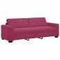 Preview: 3-teiliges Sofaset mit Kissen Weinrot Samt