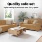 Preview: 3-teiliges Sofaset mit Kissen aus braunem Samt
