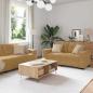 Preview: 3-teiliges Sofaset mit Kissen aus braunem Samt