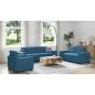 Preview: 3-teilige Sofaset mit Kissen Blau Velvet