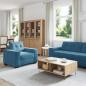 Preview: 3-teilige Sofaset mit Kissen Blau Velvet