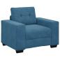 Preview: 3-teilige Sofaset mit Kissen Blau Velvet