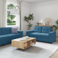 Preview: 3-teilige Sofaset mit Kissen Blau Velvet