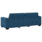 Preview: 3-teilige Sofaset mit Kissen Blau Velvet