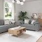 Preview: ARDEBO.de - 3-teiliges Sofaset mit Kissen in hellem Grau