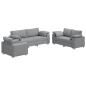 Preview: 3-teiliges Sofaset mit Kissen in hellem Grau