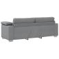 Preview: 3-teiliges Sofaset mit Kissen in hellem Grau