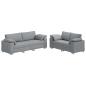 Preview: Sofa 2 pcs Hellgrau 219 x 80 x 82 cm Stoff