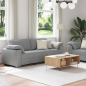 Preview: Sofa 2 pcs Hellgrau 219 x 80 x 82 cm Stoff