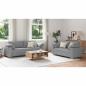 Preview: Sofa 2 pcs Hellgrau 219 x 80 x 82 cm Stoff