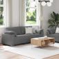 Preview: ARDEBO.de - 2er Sofa-Set mit Kissen in Dunkelgrau