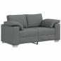 Preview: 2er Sofa-Set mit Kissen in Dunkelgrau