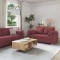 Preview: ARDEBO.de - 2-teiliges Sofaset mit Kissen Weinrot Stoff