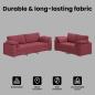 Preview: 2-teiliges Sofaset mit Kissen Weinrot Stoff