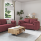 Preview: 2-teiliges Sofaset mit Kissen Weinrot Stoff