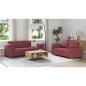 Preview: 2-teiliges Sofaset mit Kissen Weinrot Stoff