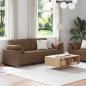 Preview: 2-teiliges Sofa-Set mit Kissen aus braunem Stoff