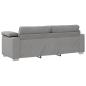 Preview: 2-teiliges Sofa-Set mit Kissen aus wolkengrauem Stoff