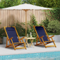 Preview: Liegestuhl mit Kissen 2 pcs Braun Massivholz Akazie