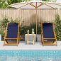 Preview: Liegestuhl mit Kissen 2 pcs Braun Massivholz Akazie