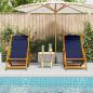 Preview: Liegestuhl mit Kissen 2 pcs Braun Massivholz Akazie