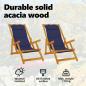 Preview: Liegestuhl mit Kissen 2 pcs Braun Massivholz Akazie