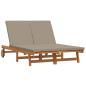 Preview: ARDEBO.de - Doppel-Sonnenliege mit Rädern und Kissen aus massivem Akazienholz