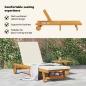 Preview: Rollbare Sonnenliege mit Tisch und Kissen aus massivem Akazienholz