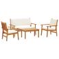 Preview: 4-teiliges Garten-Sofa-Set mit Kissen aus massivem Akazienholz