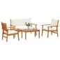 Preview: 4-teiliges Garten-Sofa-Set mit Kissen aus massivem Akazienholz