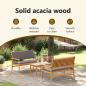Preview: 3-teiliges Garten-Sofaset mit Kissen aus massivem Akazienholz