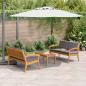 Preview: 3-teiliges Bistro-Set mit Kissen aus massivem Akazienholz
