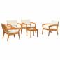 Preview: 5-teiliges Bistro-Set mit Kissen aus Akazienholz